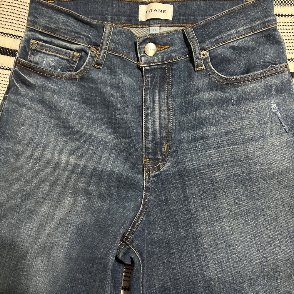 Frame Denim Blue Flare & Wide Leg Jeans